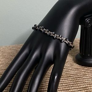 Sterling and fiber optic cats eye bracelet